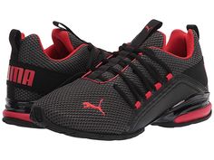 PUMA Axelion - Men's Running Shoes : Black/High Risk Red : fabric-and-synthetic 100% Synthetic Viet Nam Machine Wash Low-profile non-marking rubber indoor outsole. Suitable for use on any indoor surface Exagerrated supportive lacing system Weight of footwear is based on a single item, not a pair. Mesh Running Shoes With Laces For Gym, Mesh Running Shoes For Gym, Sporty Running Shoes For Workout With Laces, Secure Fit Lace-up Running Shoes For Training, Athleisure Running Shoes With Elastic Laces For Training, Mesh Running Shoes With Elastic Laces For Training, Synthetic Running Shoes For The Gym, Sporty New Balance Running Shoes With Elastic Laces, Sporty Lace-up Running Shoes For Gym