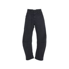 Nili Lotan "Shon" stretch twill pants. Mid rise. Front patch pockets; dropped back pockets. Curved silhouette. Cropped length. Hook-and-bar/zip fly; belt loops. Cotton/spandex. Made in USA. Denim Pull-on Cropped Pants, Black Cropped Leg Pull-on Bottoms, Nili Lotan Shon Pants, Nili Lotan, Twill Pants, Cotton Spandex, Cropped Pants, Mid Rise, Made In Usa