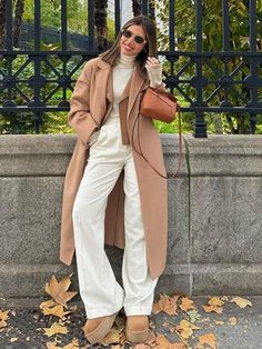 Mqtime Camel Chic Solid Lapel Trench Coats Jacket Elegant Commuting Full Sleeve Jackets Autumn Winter Female High Street Outerwear Long Coat Style, Lady Jacket, Women Outerwear, Coat Style, Loose Long Sleeve, Autumn 2023, Coat Vintage, Solid Clothes, Style Office