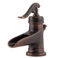 an antique style faucet with the handle extended to it's spout