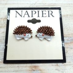 Napier Hedgehog Earrings....Super Cute And Very Well Made....Great Addition To Your Jewelry Collection Or Give As A Gift Fast To Ship And Well Packaged Hedgehog Earrings, Napier Jewelry, Earrings Color, Jewelry Collection, Super Cute, Women Jewelry, Women Shopping, Gifts, Color