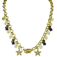 ***Belle Fleur Boutique is an authorized Kirks Folly reseller.  All products are guaranteed to be brand-new and authentic Kirks Folly***  KIRKS FOLLY BLACK CAT MAGIC CHARM INTERCHANGEABLE MAGNETIC NECKLACE (GOLDTONE) COLOR:  Multi-Color DESCRIPTION:  Black cats, shimmering stars, and faceted beads come together on a beautiful chain to create this festive magnetic necklace!  Glowing aurora borealis crystals accent the base of the necklace at the end caps. Wear it alone, or attach any of your favorite Kirks Folly magnetic enhancers to create your own personal look.  A tiny "Kirks Folly" inscribed charm and a small wishing star accents the extender chain for good luck! To view our entire Kirks Folly Magnetic Enhancer and Necklace collection, please click HERE  SPECIFICATIONS: Measurements:  a Eve Black Cat, Black Cat Magic, Cat Charm Necklace, Black Cat Necklace, Kirks Folly Jewelry, Wishing Star, Cat Magic, Magic Charms, Magnetic Necklace