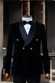 "*Black Men Tuxedo - Groom Suit *Fabric: 100%Wool Thick, Warm, Comfortable, Breathable, Softer, Wool Feeling *Center Six Button Blazer and Zipper Fly Pants *Slim Fit, 9 Cm Peak Lapel, 5 Cm Inclined Ticket Pocket *Double Vent On The Behind Of The Jacket *This Suit Has A 6\" Drop Which Is The Difference Between The Size Of The Jacket & Pants. For Example, A 40r Jacket Includes A 34W Pant *Dry Clean Only *Available Eu Sizes: 46-48-50-52-54-56 *Available Us Sizes: 36-38-40-42-44-46 *Important Note: Luxury Single-breasted Velvet Suit, Luxury Velvet Single-breasted Suit, Luxury Velvet Suits For Winter, Luxury Velvet Suit For Winter, Luxury Velvet Winter Suit, Luxury Velvet Business Suits, Classic Velvet Suit With Suit Collar, Luxury Velvet Suit For Formal Occasions, Luxury Velvet Suits For Formal Occasions