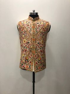 size 36,38,40,42,44,46,48,50,52,54 Custom sizes are also done more than welcome to send the sizes for the outfit Designer Kurta With Intricate Embroidery And Stand Collar, Designer Wear Kurta With Intricate Embroidery And Stand Collar, Bollywood Style Bandhgala With Intricate Embroidery In Chanderi, Chanderi Nehru Jacket With Resham Embroidery, Designer Chanderi Bandhgala With Dori Work, Designer Bandhgala With Intricate Embroidery For Navratri, Chanderi Bandhgala With Dori Work, Festive Designer Nehru Jacket With Stand Collar, Bollywood Style Chanderi Nehru Jacket With Intricate Embroidery