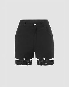 Details: Gothic buckle shorts with belt design
Skirt Length: Short
Materials: 95% Cotton + 5% Spandex Jade Outfits, Raven Outfits, Gothic Academia, Wwe Outfits, Design Skirt, Shorts With Belt, Belt Design, Korea Fashion, Crop Top Blouse