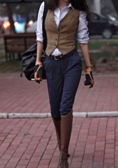 Sleeveless Vest Jacket, Mode Tips, Vest Outfits, 가을 패션, Suit Fashion, Dress Suits, Looks Vintage, Outfit Idea, Winter Style