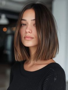 Zero Maintenance Haircut, Hair Styles For Short Hair Straight, Straight Hair Haircut Medium, Shoulder Length Haircut Straight Hair, Haircut Shoulder Length Straight, Above Shoulder Length Hair Straight, Medium Haircut Straight, Short Haircut Straight, Shoulder Length Hair Women