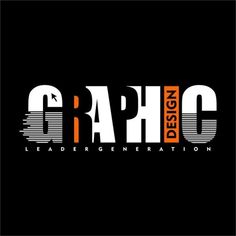 the logo for graphic design is shown in orange and black