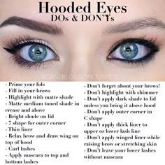 Beauty 
Makeup 
Tips Hooded Eyelids, Eye Makeup Application, Eyeshadow Tips, Makeup Tips For Older Women, Behind Blue Eyes, Hooded Eye Makeup, Homecoming Makeup Looks