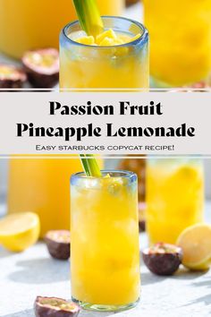 passion fruit pineapple lemonade is an easy cocktail recipe