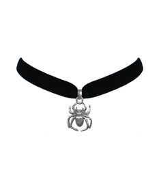 "Our gothic style choker necklaces will have you in the spooky mood all year long!  Features: *Choker necklace measures approx. 15\" with 3\" extender chain *Spider pendant measures approx. 1.25\"H x 1.\"W *Silver plated metal *Velvet choker material material is approx. .75\" *High quality construction *Made in the USA" Punk Necklace With Lobster Clasp For Halloween, Halloween Punk Style Clavicle Chain Necklace, Punk Style Clavicle Chain Necklaces For Halloween, Punk Style Clavicle Chain Necklace For Halloween, Gothic Halloween Necklace With Lobster Clasp, Grunge Halloween Choker Necklace, Gothic Clavicle Chain Necklace For Halloween, Gothic Halloween Clavicle Chain Necklace, Silver Vampire Choker For Halloween