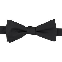 Look your absolute best while wearing this pre-tied bow tie from Bespoke. Look your absolute best while wearing this pre-tied bow tie from Bespoke. Bow-tying made simple. Watch now. Pre-tied design Adjustable strapFABRIC & CARE Polyester Spot clean Imported Size: One Size. Color: Black. Gender: male. Age Group: adult. Pattern: Solid. Pre-tied Satin Bow For Black Tie Events, Classic Pre-tied Butterfly Knot Bow Tie, Classic Black Adjustable Suit And Tie Accessories, Classic Black Satin Bow Tie, Black Bow Tie With Bow Tie Back, Classic Black Bow Tie And Accessories, Classic Black Bow Tie And Suit Accessories, Classic Black Bow Tie Suit Accessories, Classic Black Suit And Bow Tie Accessories