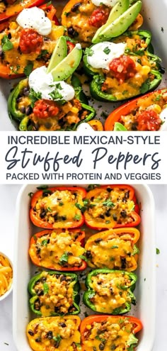 mexican style stuffed peppers are packed with protein and veggies for an easy dinner