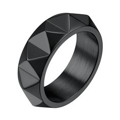 PRICES MAY VARY. Material: Made of stainless steel,black plated,non-deformable, and hypoallergenic. High polished on the surface, smooth and comfortable to wear. This punk rock ring is the ideal streetwear for those with class and style, a perfect accessory for those who want to be classy with a unique linear design. Dimensions: 7.5mm(0.3 inch) Wide; Size from 7-14; Weight: about 8g Gift Wrapped: Comes in a gift box ready for gift giving, with a black pouch. Best Service:If you have any concerns Smoky Makeup, Rock Ring, Punk Rock Jewelry, Spike Ring, Rich Style, Black Pouch, Rock Rings, Celtic Knot Ring, Mens Rings