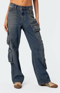 Embrace the perfect blend of trendiness and comfort with the Edikted Baggy Boyfriend Cargo Jeans. These versatile jeans boast a mid-rise, button zip-fly closure, and a baggy fit for a relaxed yet stylish look. With utility-style pockets and crafted from denim fabric, they can be dressed up with heels or down with sneakers, making them an essential cool-girl piece.Mid-riseButton zip-fly closureBaggy fitUtility style pocketsDenim fabric100% CottonModel wears size SModel height is 5'7Item care: Was Baggy Cargo Jeans, Visionary Fashion, Jeans Pacsun, Cargo Pants Outfit, Utility Style, Denim Cargo, Swimwear Dress, Washed Denim, Cargo Jeans