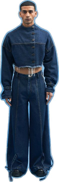 Denim Cropped Jacket With Pockets, Cropped Denim Jacket With Buttons, Denim Blue Cotton Cropped Jacket, Cropped Denim Blue Cotton Jacket, Cropped Denim Jacket With Button Closure, Cropped Denim Blue Jacket With Buttons, Denim Blue Cropped Cotton Jacket, Cropped Medium Wash Denim Jacket, Cropped Denim Blue Jacket With Pockets