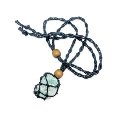 Mesmerizing Mesh Gemstone Necklace with Amazonite - Elevate Your Style with Natural Elegance Introducing the Necklace - Mesh Gemstone - Amazonite! This stunning piece features a braided rope pendant in the shape of a braided cage, holding a raw gemstone that will make you stand out from the crowd. The Amazonite gemstone not only looks beautiful but also has calming and soothing properties. It is said to help with communication and balance, making it the perfect accessory for those stressful days Braided Rope, Raw Gemstones, The Shape, Gemstone Necklace, Aromatherapy, Decoupage, Communication, Braids, Mesh