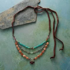 Sundance | Jewelry | Frostfire Necklace New With Tags From Sundance | Poshmark Sundance Jewelry, Boho Necklaces, Necklace Turquoise, Necklace Ideas, Bead Stringing, Bead Jewellery, Leather Necklace, Jewelry Inspo, Diy Necklace