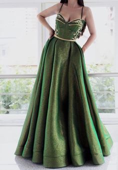 Tarragon Tease Gown | Teuta Matoshi Long Sparkly Prom Dress, Prom Dresses Aline, Ghaghara Choli, Teuta Matoshi Dresses, Teuta Matoshi, Chic Prom Dresses, Sparkly Prom Dress, Ball Gown Dress, Yule Ball