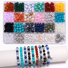 PRICES MAY VARY. beads kit beads kit Bracelet Making Kit, Diy Armband, Jewelry Making Kits, Decorative Beads, Bracelet Kits, Jewelry Making Kit, Women Bracelet, Bead Kits, Glass Beaded Bracelets