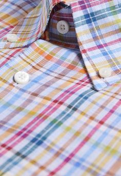 Linen Multicolor Plaid Sport Shirt Spring Plaid Linen Shirt, Classic Plaid Linen Shirt, Classic Multicolor Shirt For Spring, Sport Jacket, The Fence, Sport Shirt, Casual Trousers, Mother Of Pearl Buttons, Sports Jacket