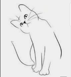 a black and white drawing of a cat