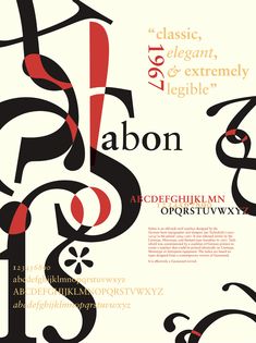 an abstract typeface with red and black letters on it, in the style of art nouveau