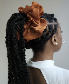 Loc Scrunchies, Hairstyles With Scrunchies, Natural Curls Hairstyles, Girls Braids, The Embrace, 4c Hairstyles, Short Natural Hair Styles, Afro Hairstyles