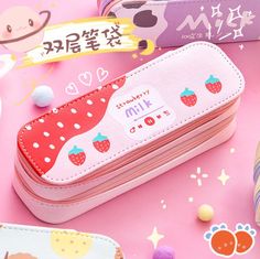 Kawaii Strawberry Milk Pencil Bag PN2648 ●Size:21*6.5*7cm ●Material:Pu ●About Shipping: We attach great importance to the orders of each customer and parcel delivery. 1.Processing time: 2-3 business days. 2.Shipping time: 10-15 business days to US, please allow 3-4 weeks shipping to other country.(Shipping times can be affected by variable customs clearance times or public holidays.) Kawaii Strawberry, Parcel Delivery, Red Strawberry, Strawberry Milk, Pencil Bag, Customs Clearance, Pencil Bags, Pen Case, Room Themes