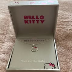 Necklace Never Lose Your Sparkle Fine Silver Plated Stuff To Buy Your Girlfriend, Cute Silver Hello Kitty Necklace, Cute Hello Kitty Silver Necklace, Hello Kitty Sterling Silver Necklace, Silver And Pink Jewelry, Cute Pfp Pink, Jewelry Hello Kitty, Hello Kitty Necklace, Christmas Hello Kitty