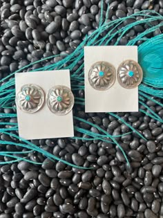 "* Sterling silver, genuine turquoise  * Just under 1\"x1\"" Turquoise Tuesday, Western Jewelry, Genuine Turquoise, Western Outfits, Jewelry Earrings Studs, Cute Jewelry, Sterling Silber, Accessories Jewelry, Western Fashion