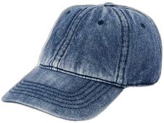 Casual Curved Brim Adjustable Hat, Casual Blue Dad Hat With Flat Bill, Casual Distressed Visor Baseball Cap, Casual Outdoor Baseball Cap, Trendy Blue Washed Hats, Casual Baseball Cap For Outdoors, Casual Dark Wash Hat, Casual Distressed Cap, Casual Solid Color Snapback Dad Hat