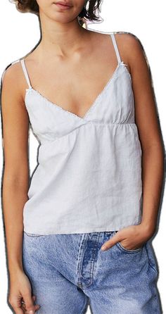 V-neck Tie Back Tank Top For Beach, Summer V-neck Camisole With Straps, Spring V-neck Camisole With Adjustable Straps, Summer V-neck Tops With Knotted Straps, V-neck Summer Beach Camisole, Summer Cotton V-neck Camisole, Plain Cotton Camisole For Beach, V-neck Camisole For The Beach, V-neck Camisole For Summer Beach