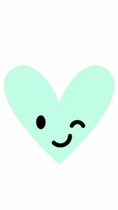 a green heart with a smiley face drawn on it