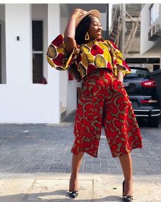 This elegant African print Top with Flared Sleeves & Palazzo  Knee Length Pants is a must-have in your wardrobe. This is a beautiful piece that will have you looking beautiful, classy, and stylish. 🌺 length can be adjusted depending on your height. 🌺 It is easy to wear, comfortable, and very stylish. ❇️ Pls note that the Print used in this sample may not be available but you can always pick other beautiful prints. Please do the following before placing your order; ✅ Write your phone number to make shipping easier ✅ Kindly measure and send in your exact bust, waist and hips  💬 Please send us a message for further details or clarification.