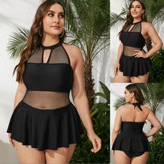 Our The One Piece Mesh Cut-Out Bikini is the perfect summer outfit for your next beach day. It is made from a high-quality material that feels soft and light. The swimsuit is available in different colors and sizes. It has a low-cut neckline and wide halter neck-straps. This is the perfect swimsuit for your next beach day! So shop for these The One Piece Mesh Cut-Out Bikini for Women now only at Curvy Waves and look good in the pool too.Size Chart: Features: Material: Nylon Gender: Women Sport T Black Swim Dress With Built-in Bra For Beach Season, Swim Skirt With Built-in Bra For Beach Season, Summer Beach Party Swimwear With Built-in Bra, Beachwear Swimwear With Built-in Bra, Nylon Tankini With Built-in Bra For Vacation, Solid Swimwear With Built-in Bra For Beach Party, Solid Color Swimwear With Built-in Bra For Summer, Black Stretch Swimwear For Beach, Stretch Black Swimwear For Beach