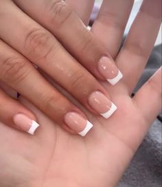 Plain Acrylic Nails, White Tip Acrylic Nails, Gel Nails French, White Tip Nails, Programming Projects, Plain Nails, Trending Nails, French Manicure Nails, Simple Gel Nails