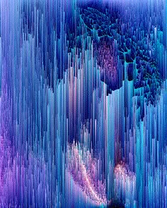 an abstract blue and purple background with vertical lines on the bottom half of the image