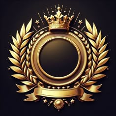 a gold emblem with a crown on top