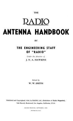 the radio antenna handbook, with an image of it in black and white on top