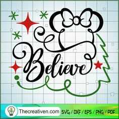 believe mickey mouse christmas tree svt cut file