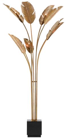 Currey and Company - 8000-0075 - Nine Light Floor Lamp - Vintage Brass/Black Nola Art, Gold Floor, Large Floor Lamp, Transitional Chandeliers, Gold Floor Lamp, Concrete Furniture, Lamp Cord, Flush Mount Lights, Vintage Floor Lamp