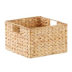 a large woven basket with two handles