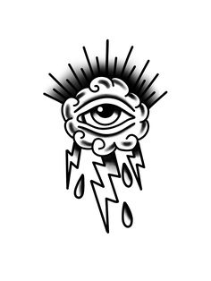 an all seeing eye with lightning coming out of it