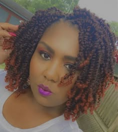 Bob Spring Twists Hairstyle, Short Crochet Braid Styles, Hair Stars, Short Hair Twist, Formal Hairdos, Crochet Twists, Micro Braids Styles, Short Crochet Braids, Curly Twist