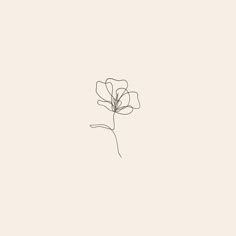 a line drawing of a single flower on a white background