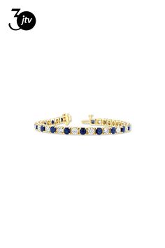 6.25ctw Sapphire and Diamond Bracelet in 14k Yellow Gold