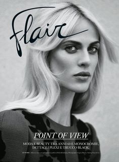 a woman with blonde hair is featured on the cover of flair magazine