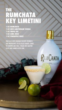 the rumchata key lime martini is ready to be served