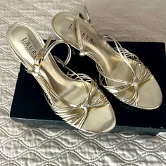 Ralph Lauren Shoes Heels Gold, Ralph Lauren Shoes, Gold Heels, Quince, Shoes Women Heels, Shoes Heels, Fashion Inspo, Ralph Lauren, Women Shoes